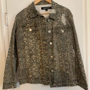 Cheetah Print Jean Jacket, size small